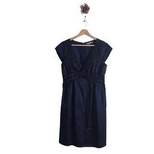 Calypso St. Barth Size 8 Purple Silk Cap Sleeve Knot Bodice Dress Classic Summer